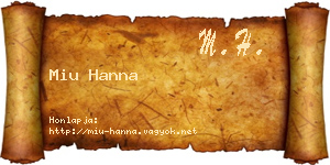 Miu Hanna névjegykártya